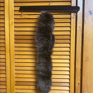 Elegant brown and tan realFur Accent collar length 26.5